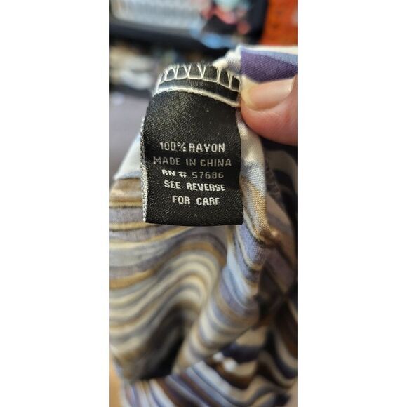 NEW LOOK Womens  PANT  2X Contemporary Blue Brown‎ White Stretch Waist Flat NEW - Picture 5 of 6